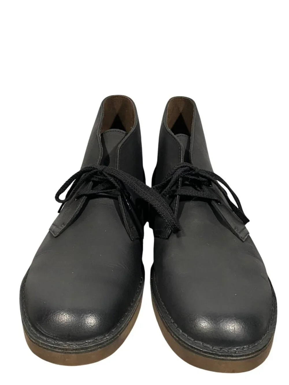 Clarks Mens Black Bushacre 2 Leather Desert Boots Size 11M  display picture 1